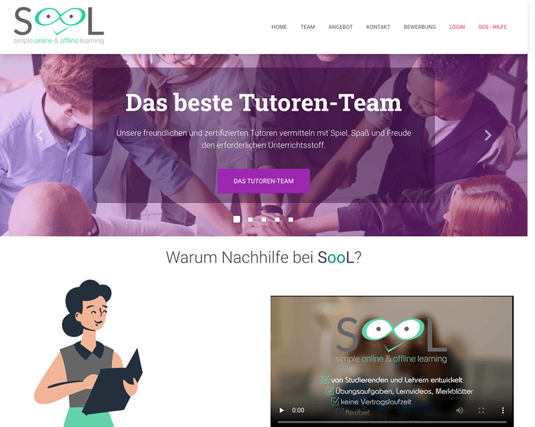 SooL – Website und Nachhilfe-System — Branding, Web & SaaS